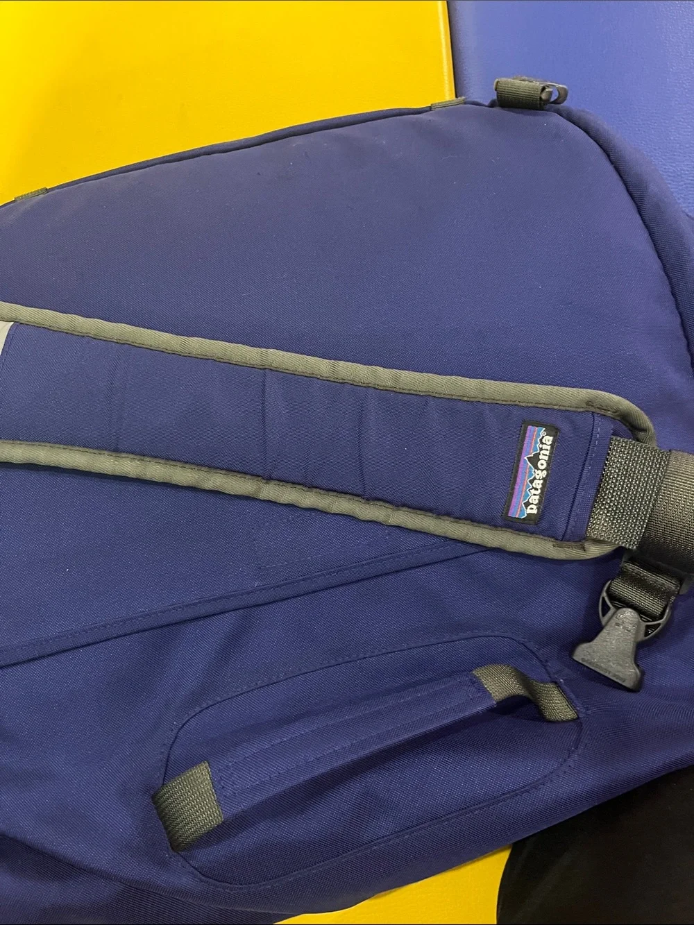 Patagonia Navy Messenger Bag with Red Accent - computer laptop
